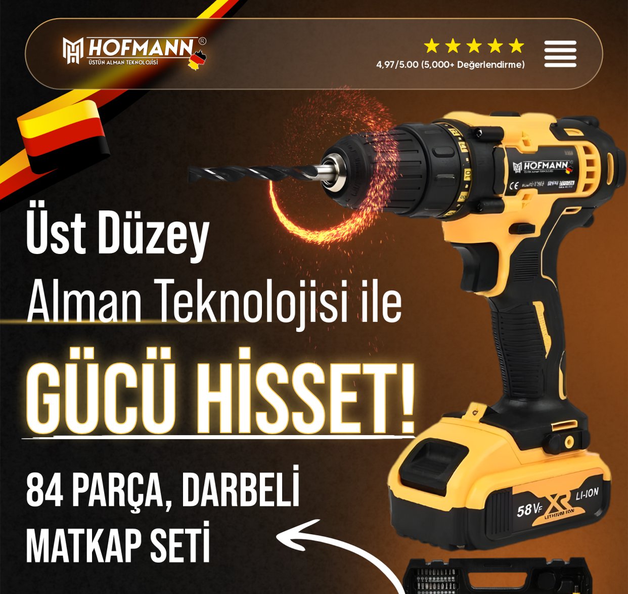 Alman Hofmann Profesyonel Matkap Seti